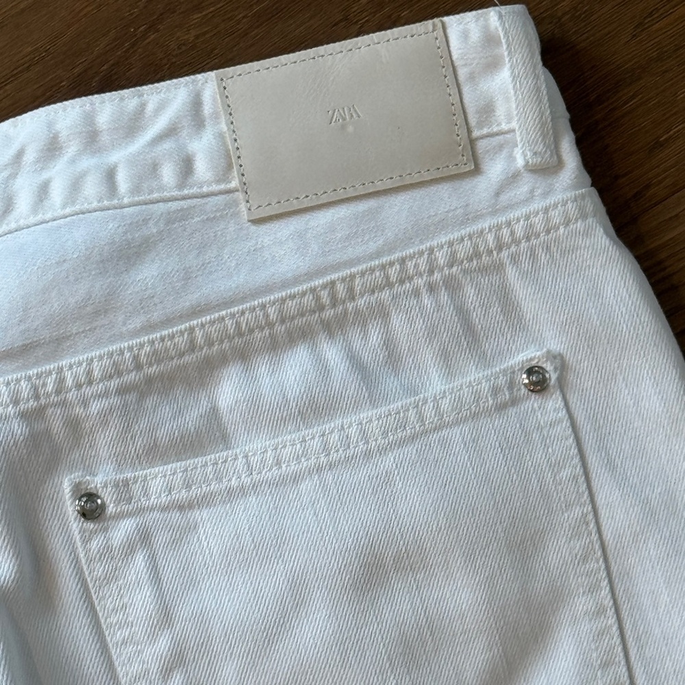 Zara White Wide-Leg Women's Jeans - Size 10 - Picture 7 of 7